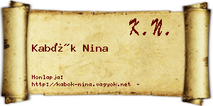Kabók Nina névjegykártya